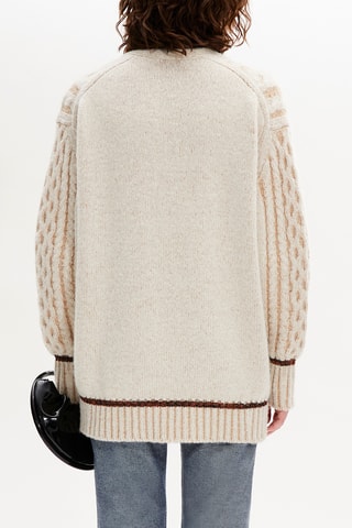 Cardigan en alpaga et laine - Ecru