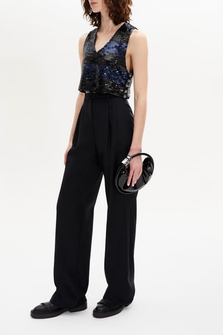 Crop top - Noir et bleu