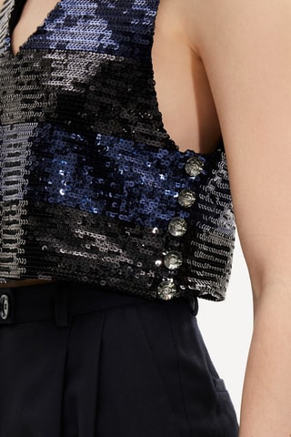 Crop top - Noir et bleu