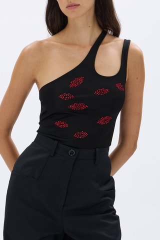 Top asymétrique - Noir