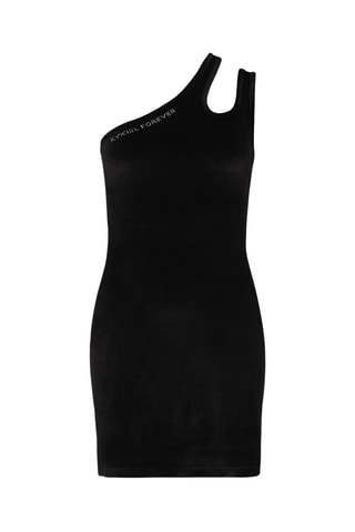 Robe asymétrique en velours - Noir