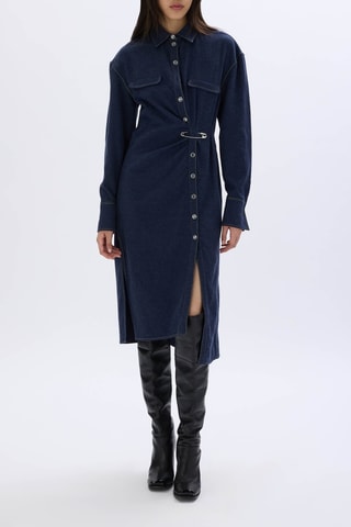 Robe chemise en jean - Bleu marine