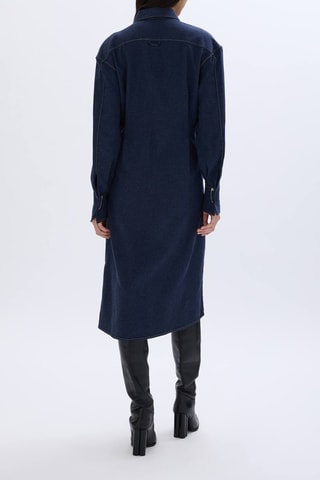 Robe chemise en jean - Bleu marine