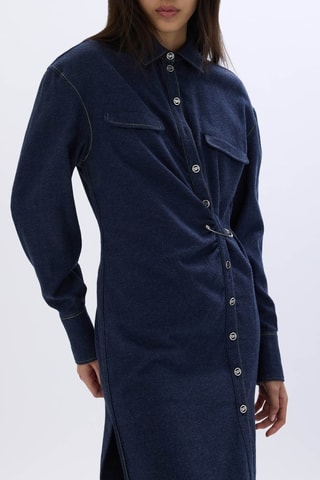 Robe chemise en jean - Bleu marine