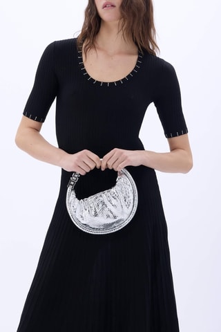 Robe longue en laine - Noir