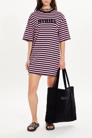 Robe t-shirt - Rose et noir
