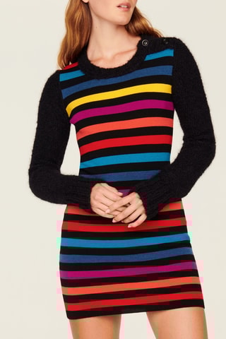 Robe en laine, mohair et alpaga - Noir