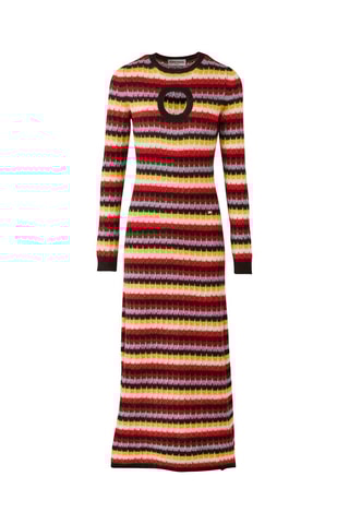 Robe longue en alpaga et laine - Multicolore