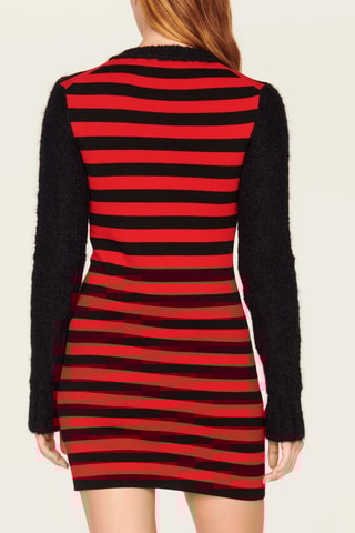 Robe en laine, mohair et alpaga - Rouge et noir