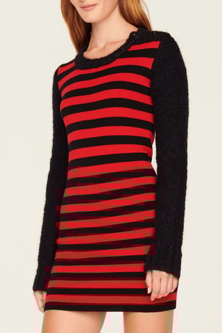 Robe en laine, mohair et alpaga - Rouge et noir