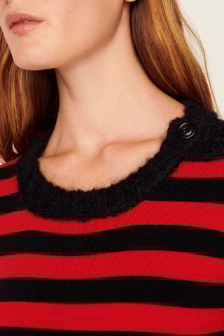 Robe en laine, mohair et alpaga - Rouge et noir