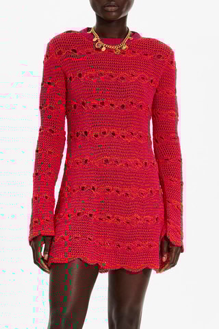 Robe courte - Fuchsia et corail