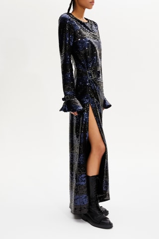 Robe longue - Bleu nuit et argenté