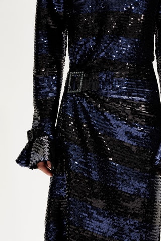 Robe longue - Bleu nuit et argenté