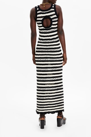 Robe longue - Noir et écru