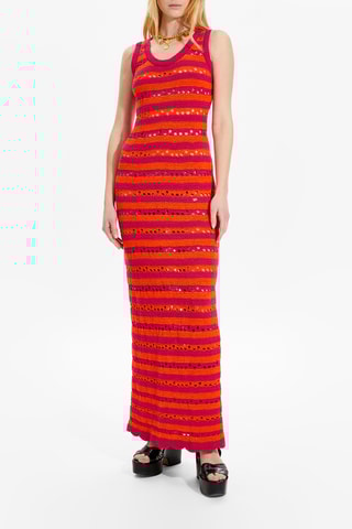 Robe longue - Fuchsia et corail