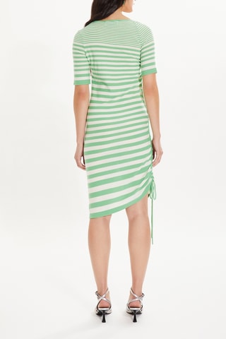 Robe courte en laine - Vert anis et blanc