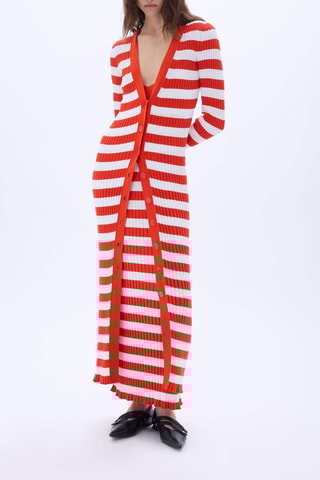 Robe fourreau -Blanc et orange