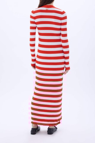 Robe fourreau -Blanc et orange