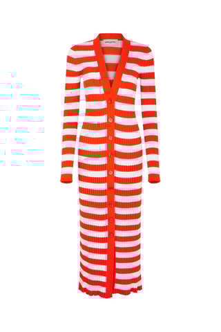 Robe fourreau -Blanc et orange