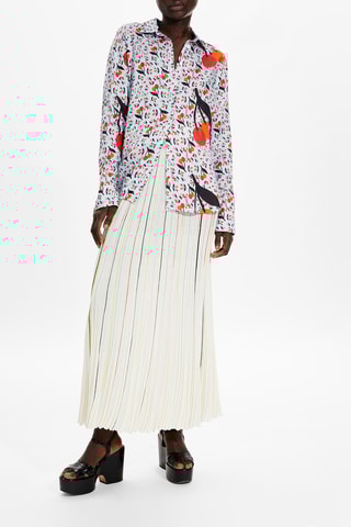 Chemise en soie - Ciel et orange