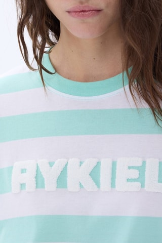 T-shirt -Vert d’eau et blanc