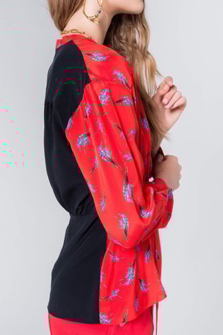 Blouse en soie - Rouge