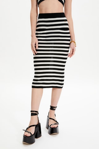 Jupe en mérinos - Noir et blanc