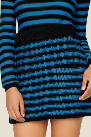 Minijupe en laine - Noir et bleu