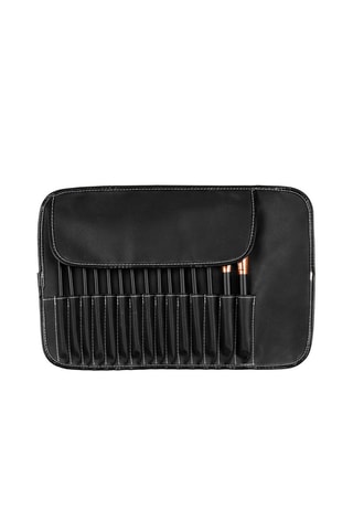 15 pincéis de maquilhagem Preto e dourado