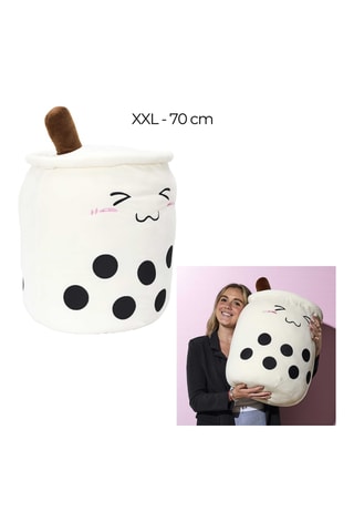 Peluche Bubble Tea Kawaii - Blanc et noir
