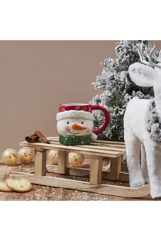 Caneca de Natal em relevo de cerâmica - 35 cl - Modelo aleatório