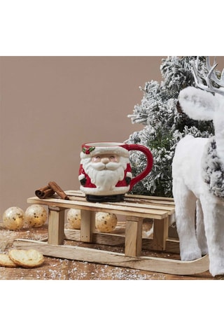 Caneca de Natal em relevo de cerâmica - 35 cl - Modelo aleatório