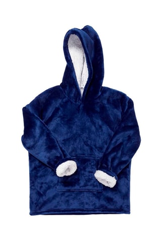 Manta sweat com capuz criança Azul-marinho - 66 x 53 cm