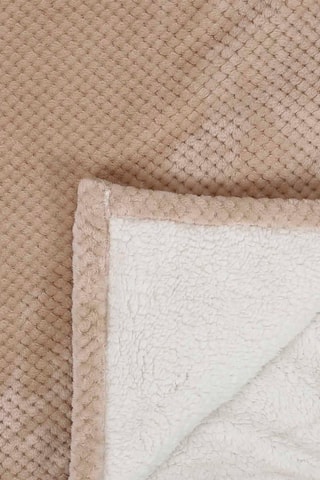 Manta poncho Bege e branco - 180 x 220 cm