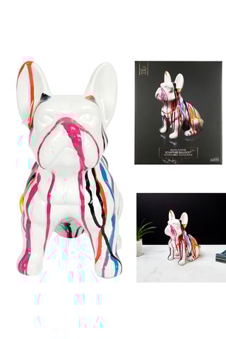 Decoração de mesa cão Branco - 30 cm