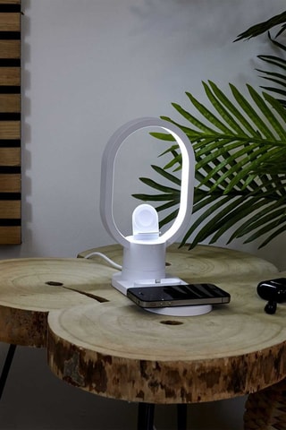 Lâmpada base de carregamento 3 em 1 de pousar LED - Branco