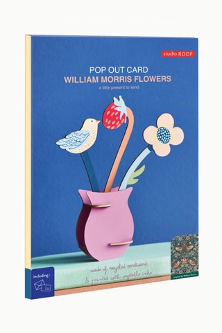 Cartão Pop Out William Morris Flowers - Violeta e bege
