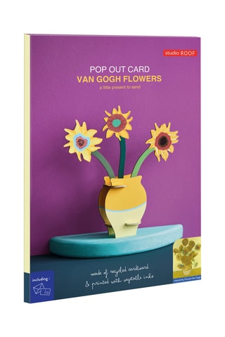 Cartão Pop Out Van Gogh Flowers - Amarelo e verde