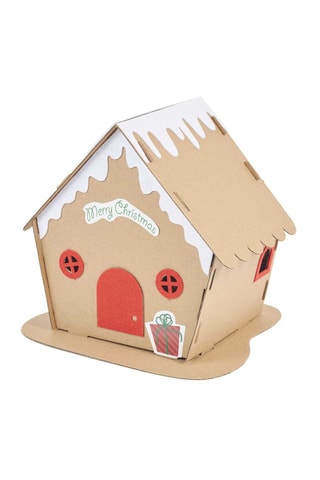 Casa de Natal para construir e decorar Castanho