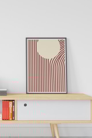 Póster Geometric Abstract - 30 x 40 cm - Bordô