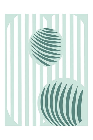 Póster Geometric Abstract - 30 x 40 cm - Verde-hortelã