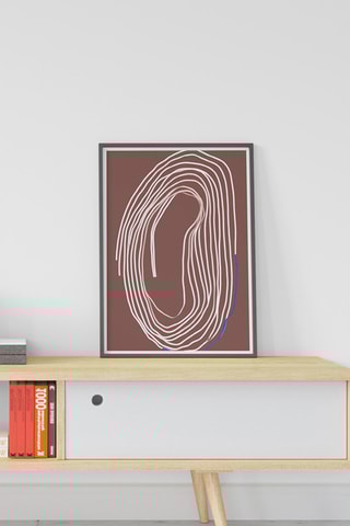 Póster Geometric Abstract - 30 x 40 cm - Bordô