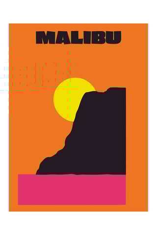 Póster Terra e Costa - 30 x 40 cm - Laranja e fúcsia