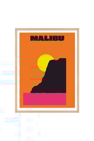 Póster Terra e Costa - 30 x 40 cm - Laranja e fúcsia