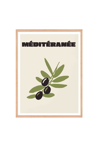 Póster  Terra e Costa 1 - 30 x 40 cm - Bege e preto