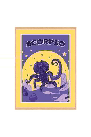 Póster  Zodiac - 30 x 40 cm - Amarelo e violeta