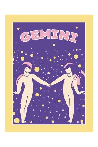 Póster  Zodiac - 30 x 40 cm - Amarelo