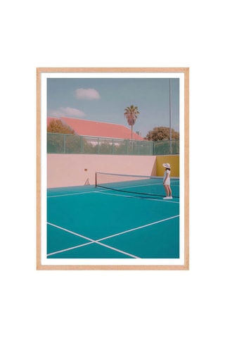 Póster  Retro Tennis - 30 x 40 cm - Azul-pato
