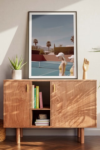 Póster  Retro Tennis - 30 x 40 cm - Azul-claro